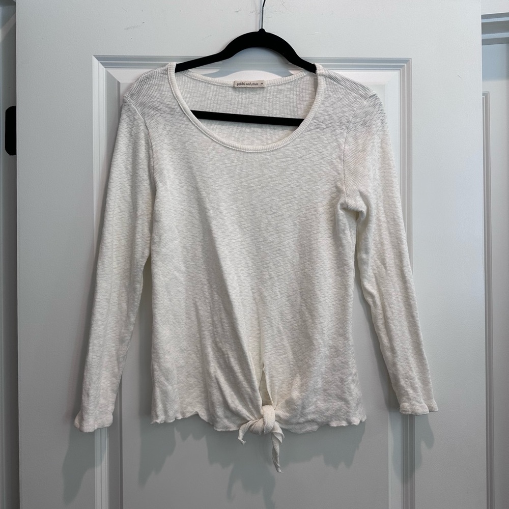 Pebble and Stone Cream Long Sleeve Blouse